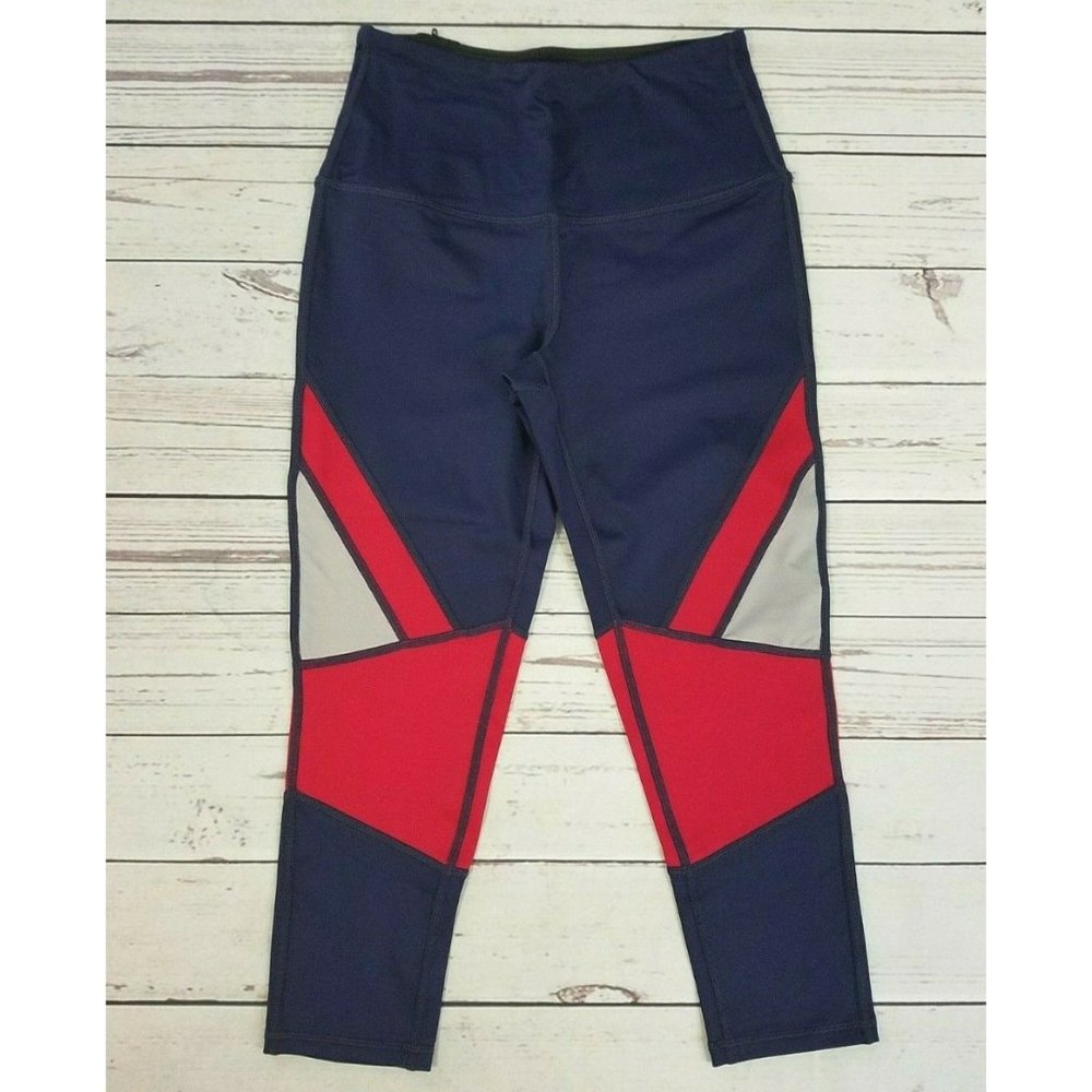 Ruby Ribbon Colorblock Crop Leggings NWOT